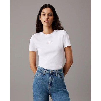 Îmbracaminte Femei Tricouri mânecă scurtă Calvin Klein Jeans J20J223552YAF Alb