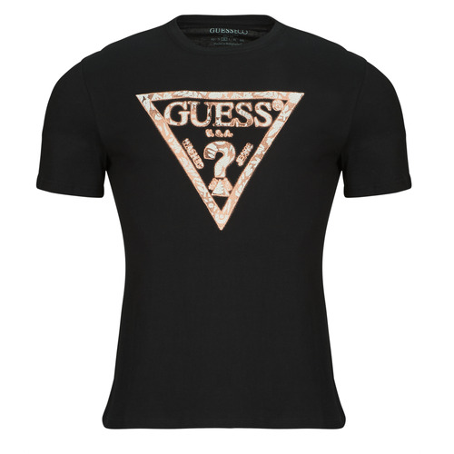 Îmbracaminte Bărbați Tricouri mânecă scurtă Guess CN TRIANGLE TEE Negru