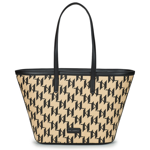 Genti Femei Sacoșe shopping și Genti shopping Karl Lagerfeld K/ESSENTIAL RAFFIA  SM TOTE MN Bej / Negru