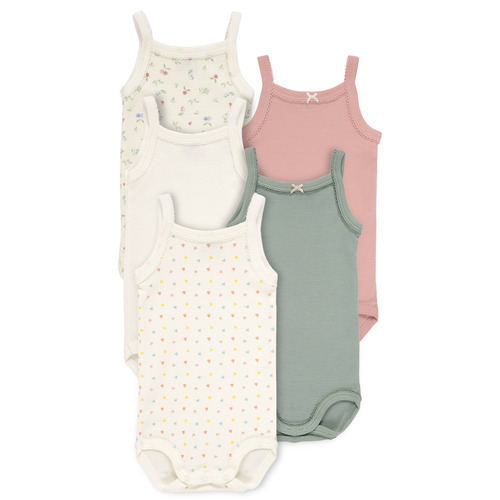 Îmbracaminte Fete Body pentru copii Petit Bateau 5 BODIES A BRETELLES ADELE Multicolor