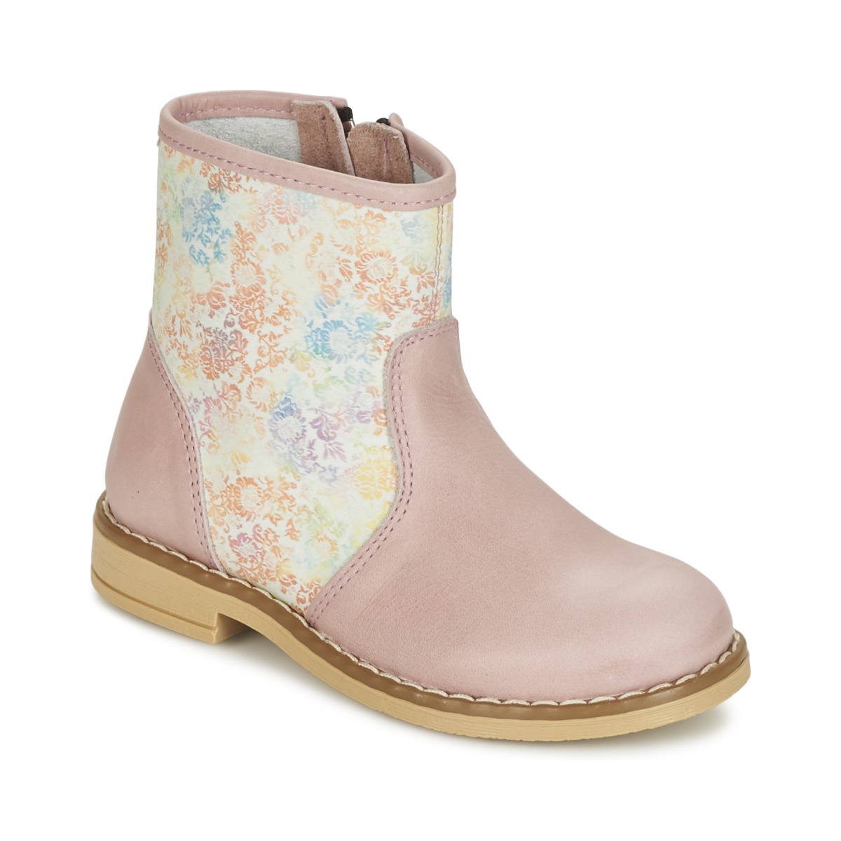 Pantofi Fete Ghete Citrouille et Compagnie OUGAMO LIBERTY Roz / Flowercolor