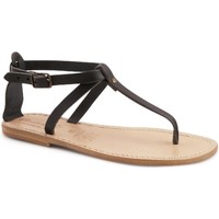 Pantofi Femei  Flip-Flops Gianluca - L'artigiano Del Cuoio 582 D NERO LGT-CUOIO Negru