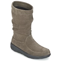 Pantofi Femei Ghete FitFlop LOAF SLOUCHY KNEE BOOT SUEDE Taupe