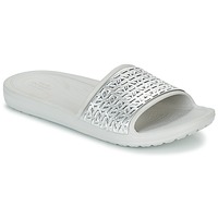 Pantofi Femei Șlapi Crocs SLOANE GRAPHIC ETCHED SLIDE W Alb / Argintiu
