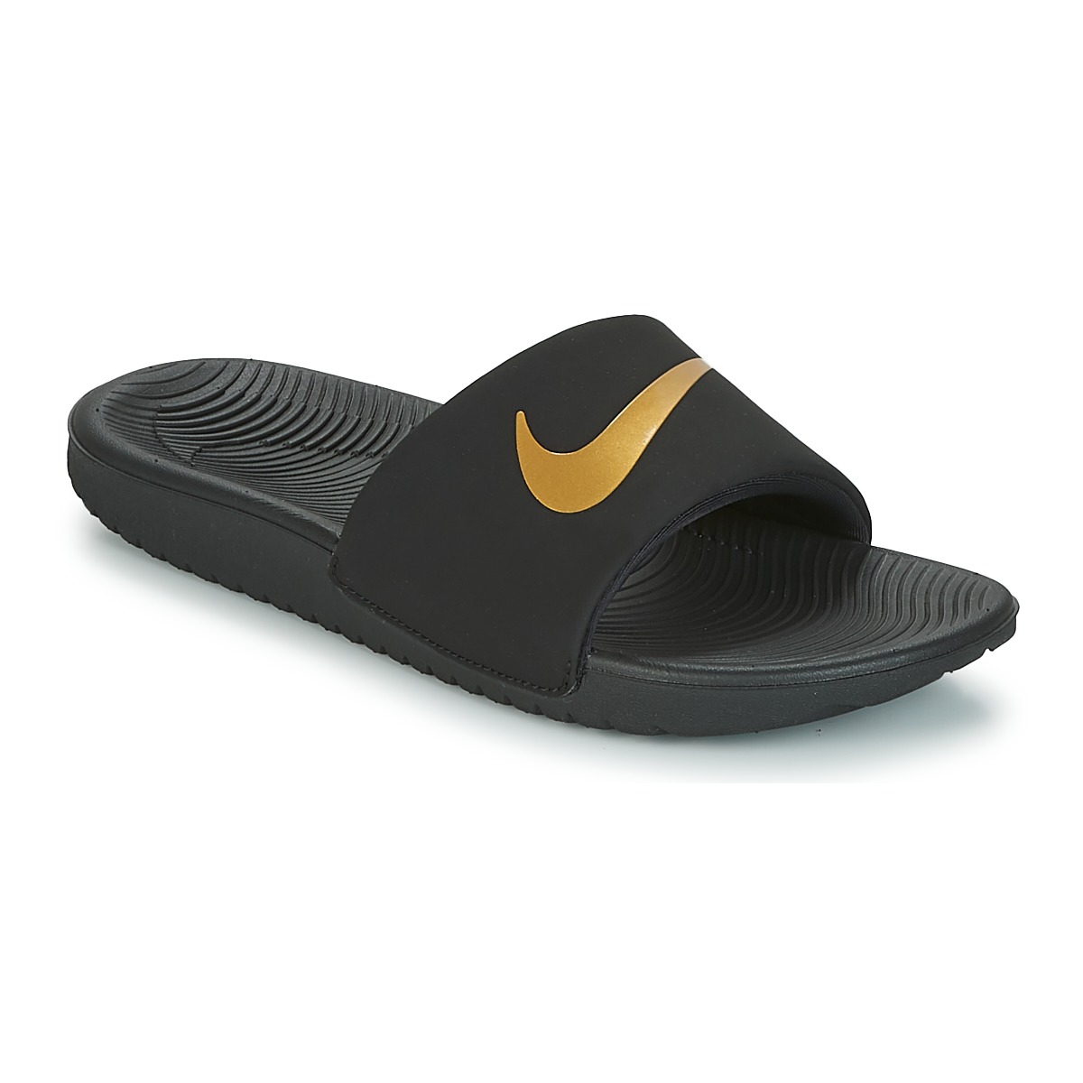 Pantofi Copii Șlapi Nike KAWA GROUNDSCHOOL SLIDE Negru / Auriu