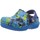 Pantofi Fete Sandale Crocs KID'S CLASSIC FUZZ LINED GRAPHIC CLOG albastru