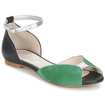 Pantofi Femei Sandale
 Betty London INALI Negru / Argintiu / Verde