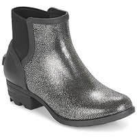Pantofi Femei Ghete Sorel JANEY CHELSEA Negru / Argintiu