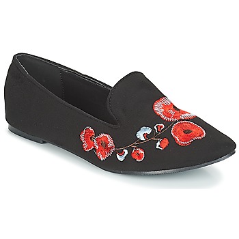 Pantofi Femei Mocasini Moony Mood JASMINY Negru / Floare