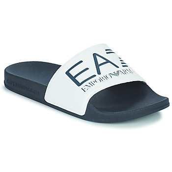 Pantofi Șlapi Emporio Armani EA7 SEA WORLD VISIBILITY SLIPPER Alb / Negru
